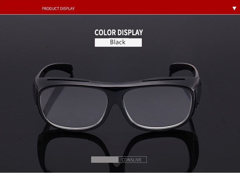 Yooske Mode Grote Vision 1.6/1.8 Keer Leesbril Vergroot Vision Presbyopie Eyewear + 250 + 300: Black / +250