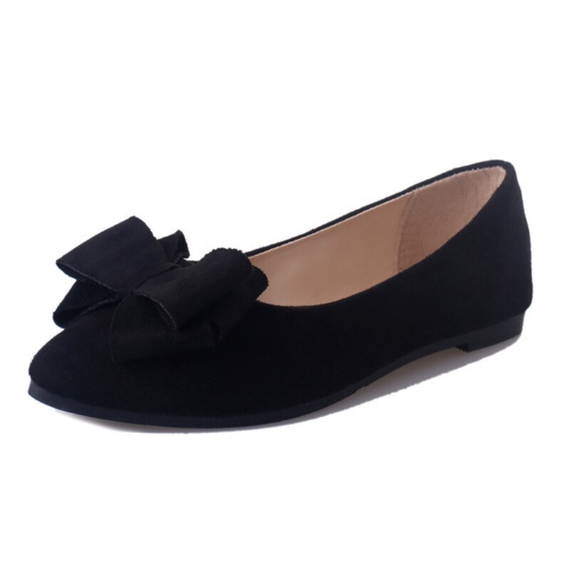 Pointed Toe Flats Woman Ballet Flats Bowtie Slip on Flats Shoes Black Loafers Zapatos Mujer Chaussure femme Zapatos mujer