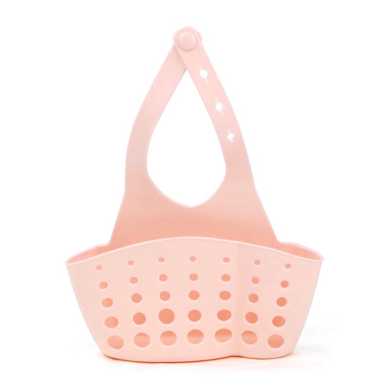 Kitchen Sink Hanging Drain Bag Basket PVC Sink Hanging Sponge Holder Storage Pouch Storage Basket 1Pcs: Pink