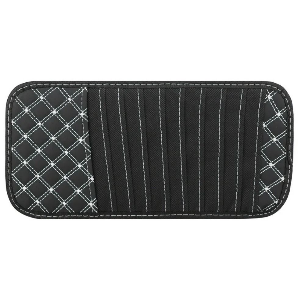 Sun Visor PU Leather Car CD Holder Bag Anti-Lost Pouch Car Disc Storage Case Red/White Safe Auto DVD Leather Clips CD DVD Disc: light green