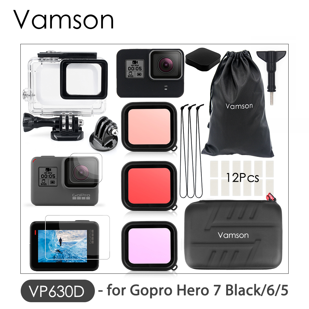 Vamson for Gopro Hero 8 7 6 5 Black 45M Underwater Waterproof Case Camera Diving Housing Mount for GoPro Accessory VP630: VP630D
