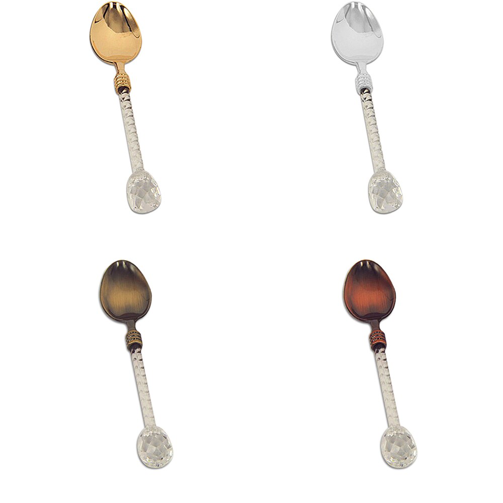 Cuchara de té de mango de cristal cuchara de helado cuchara de postre cuchara para casa/bar cubiertos de estilo real