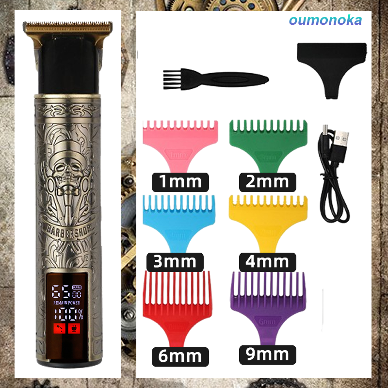 en Afeitadora eléctrica , recortadora de barba para hombres, cortadora de pelo inalámbrica, Máquina para cortar cabello, Barba, peluquero, corte de pelo: Verde