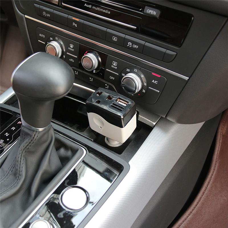 Onever-convertidor/inversor de potencia para coche, potencia de onda sinusoidal modificada de 6W, CC de 12V a ca de 220V, con salida USB para Smartphone, tableta y MP3