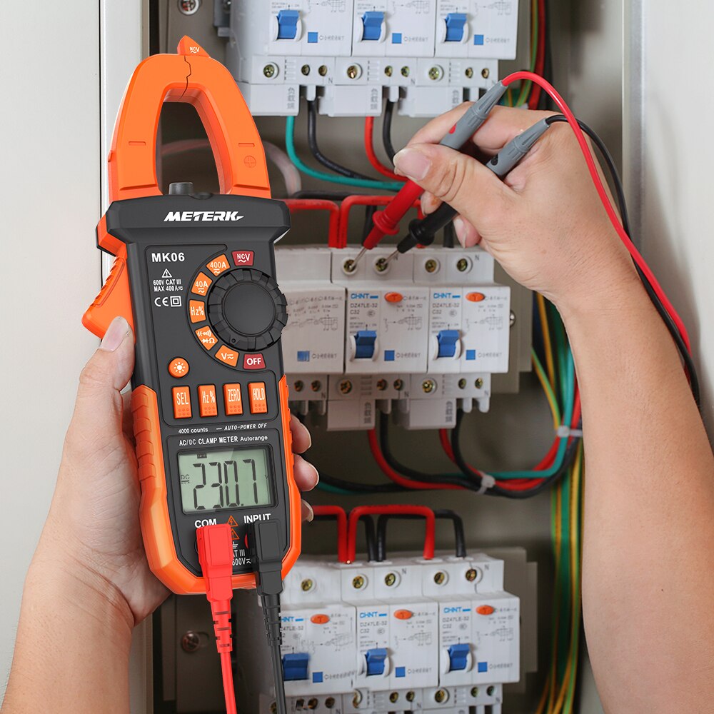 Meterk 4000 Counts Digital Clamp Meter AC/DC Voltage Current Portable Handheld LCD Diaplay Auto-ranging Clamp Multimeter Tester