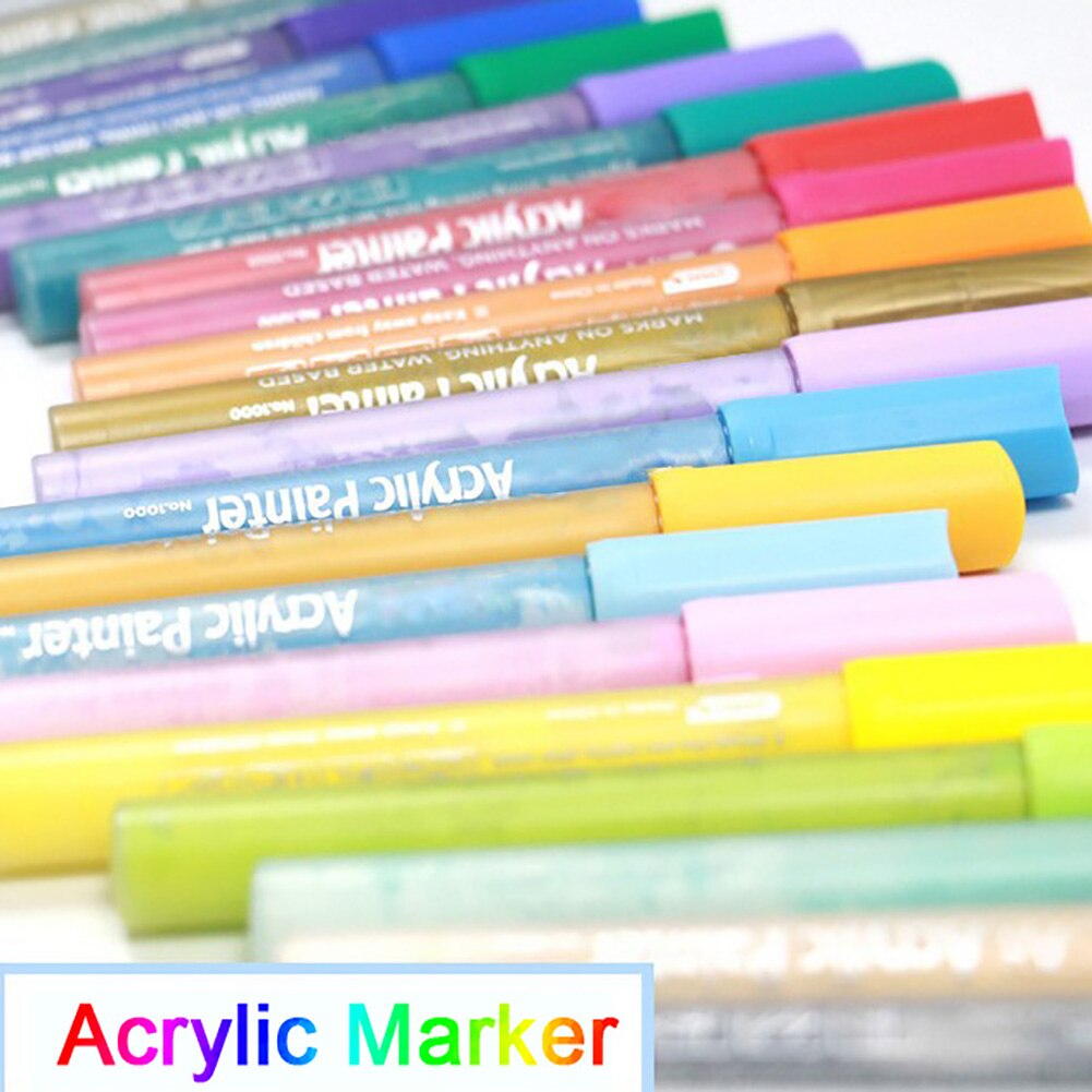 1pcs Marker Pen Waterproof Paint Drawing Pen Permanent Marker DIY Graffti Marker Office School Stationery Student