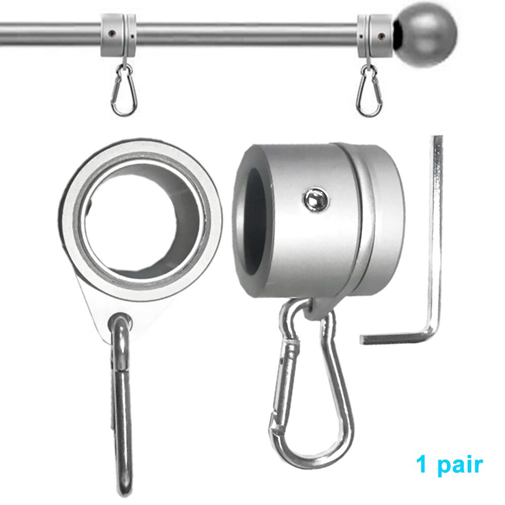 2pcs Grommet Aluminum Alloy Outdoor Adjustable 360 Degree Rotating 26mm Easy Install Silver Flag Pole Ring With Carabiner