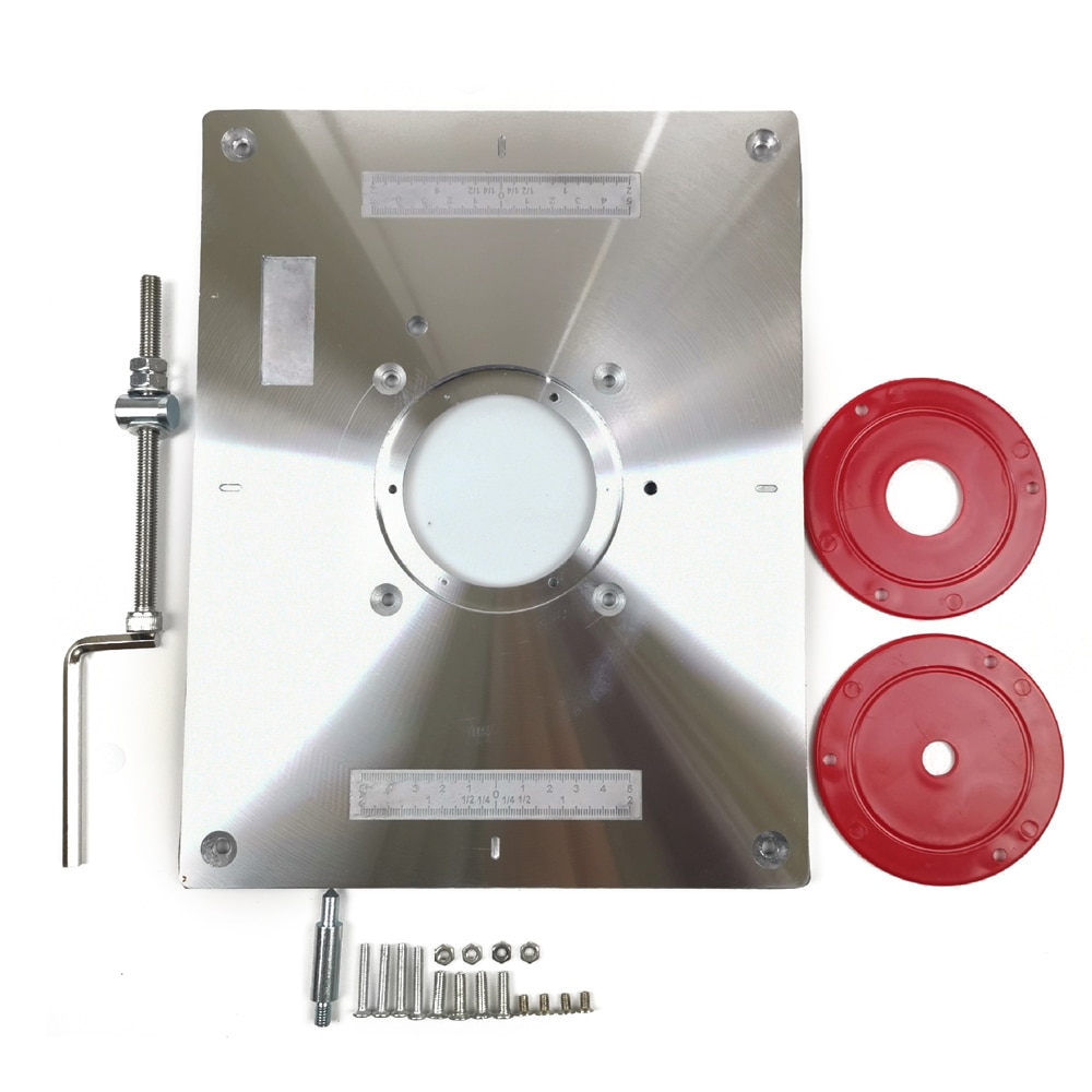 Placa de inserción de mesa para enrutador de aluminio, mesa para bancos de carpintería, enrutador, placa, herramientas de madera, fresadora, máquina de recorte