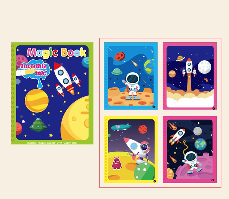 Fai da te di Acqua Magica Libro Incredibile Universo Spazio Colorazione Tavolo Da Disegno Pittura di Doodle & Magic Pen Giocattoli per I Bambini di Natale Del Bambino regalo