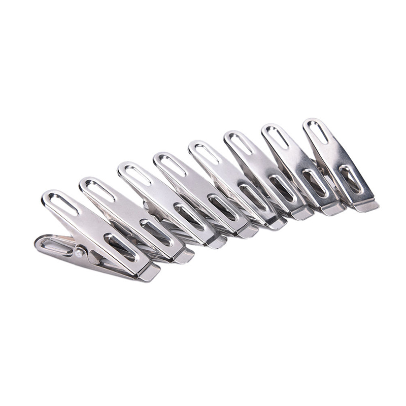 20pcs Stainless Steel Clothes Pins Metal Antiskid Drying Hanger Windproof Clothes Clips Household Underwear Pegs Laundry Supply