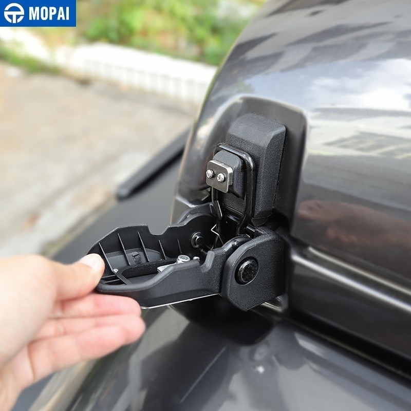 MOPAI Locks Hood for Jeep Gladiator JT + Car Engine Hood Latch Catch With Key Lock Accessories for Jeep Wrangler JL +