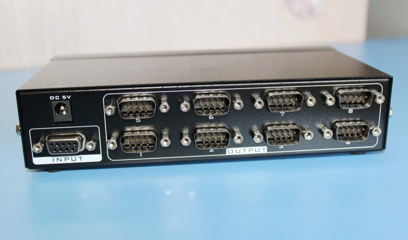 Industrial 4 or 8 Port RS232 Splitter Bidirectional RS-232C Serial Port COM DB9 Distributor 115.2Kbps 30M: 1 to 8