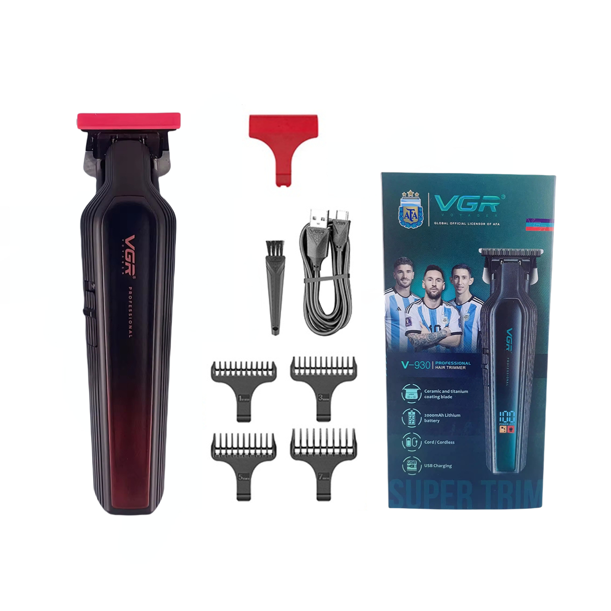 VGR maquina de cortar el pelo maquina de cortar cabello Cortadora de pelo Inalámbrica Cortadora de pelo Eléctrica Cortadora de pelo Cortadora de pelo Barbería Cuchilla DLC Cortadora para hombres V-930: Azul