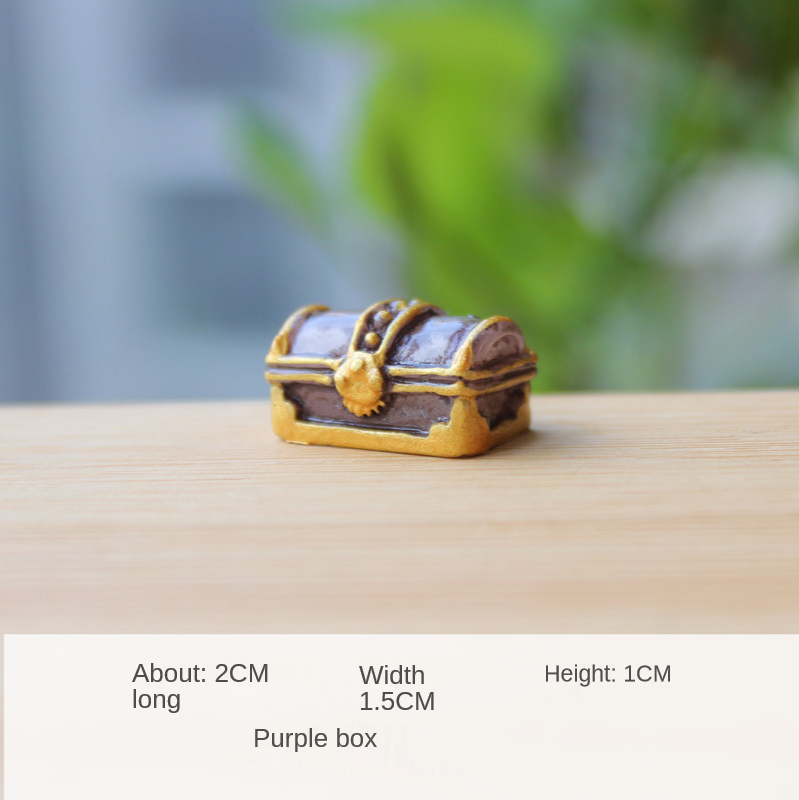 Diver Treasure Chest Box Antique Fish Tank Aquarium Decoration Landscape Ornaments Environmental Protection Resin Craft: Purple box