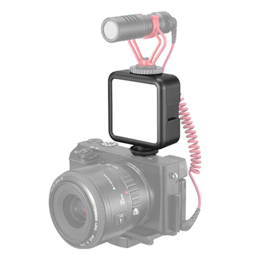 Ulanzi VL49 Mini LED Video Light Portable Rechargeable Fill Light with Triple Cold Shoe Mount for Phone Cage SLR Vlog Camera