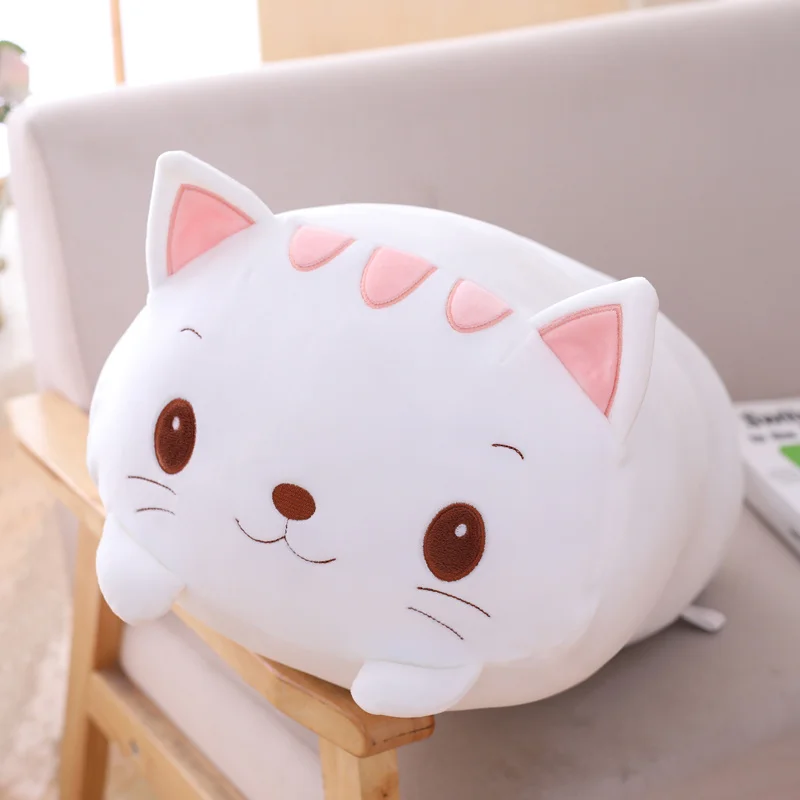 Oreiller d&#39;angle Bio Totoro 90cm, mignon, dessin animé japonais Sumikko Gurashi, animaux en peluche, de saint-valentin pour bébés filles: white cat / 22-28cm