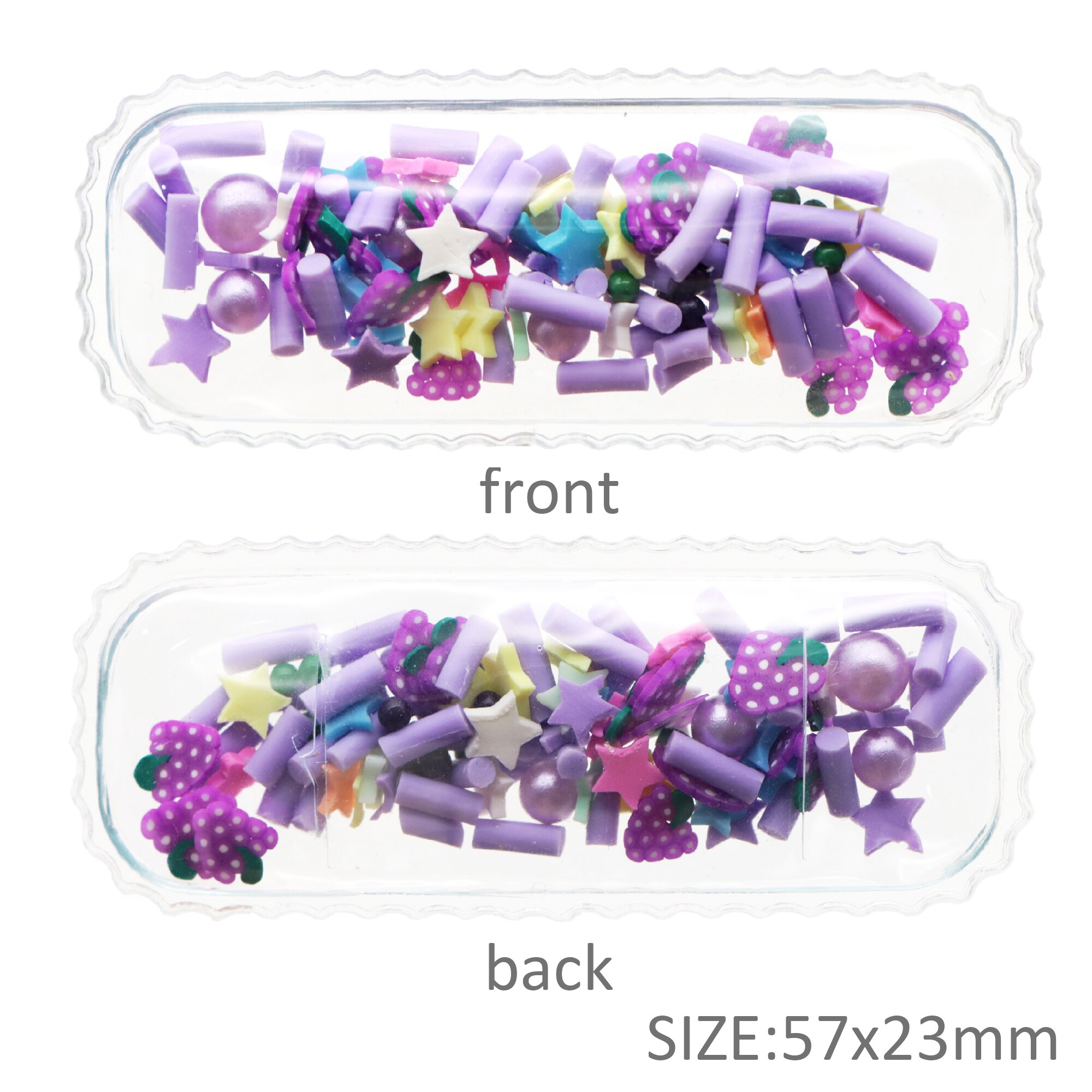 10pcs Transparent Vinyl Sequin Shaker Hair Clips Fruits Series Quicksand Shaker Girls Hairwear Accessories DIY Crafts Decoration