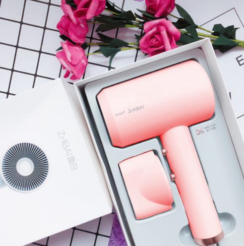 Original Xiaomi Zhibai Anion Hair Dryer Mini Portable 1800W Quick-drying Light Mi Blow Dryer Hair Tools for Travel Home Hotel: Upgrade Pink color