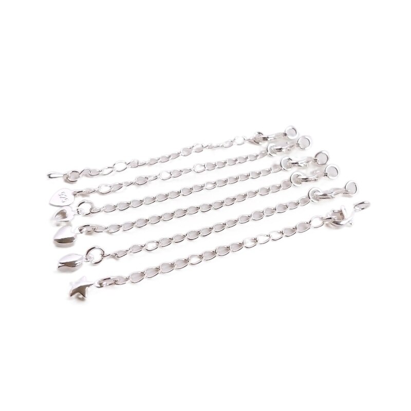 1 Teile/satz Verlängerung Kette Dicken Silber Schwanz Kette mit Frühling Karabinerverschluss DIY Armbinde Schlüsselbein Halskette Verlängerung Kette