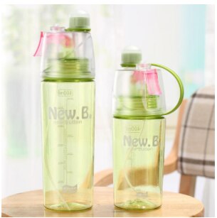 Sport Fietsen Water Mist Spray Gym Draagbare Reizen Verneveling Drinkbeker Outdoor Klimmen Plastic Flessen: green-400ml