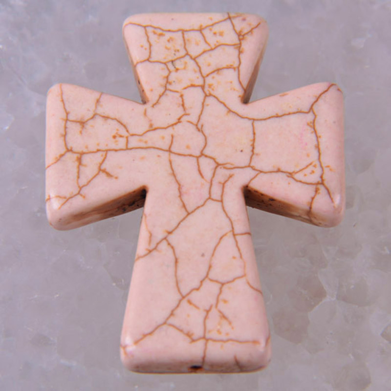 Pendentif croix Turquoise 50x40MM, bijoux pour femme, , perle ample, S009-S018