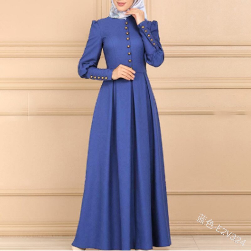 Tyrkiet dubai muslimsk lang kjole kvinder stor swing a-line abaya kaftan kimono islamisk tøj elbise marokkansk kaftan hijab kjoler