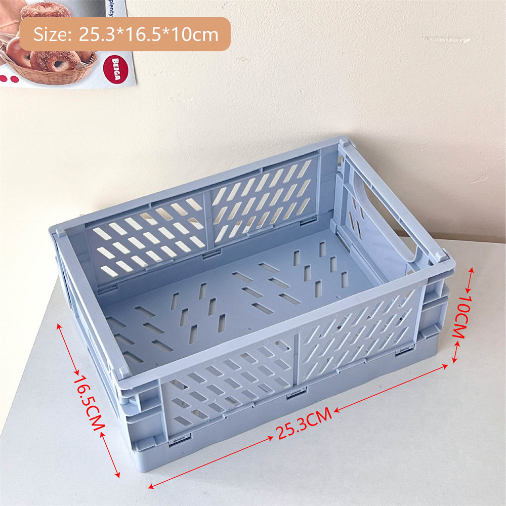 Opvouwbare krat Plastic opvouwbare opbergdoos Mand Utility Cosmetische container Desktophouder Thuisgebruik Schoolbank opbergdoos