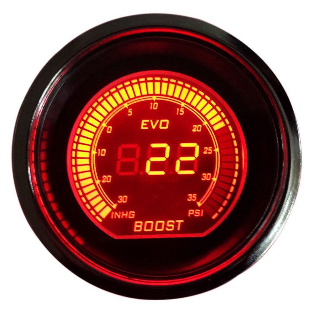 Ee support 2 &quot; 52mm blå røde led lys universal biltilbehør digitale ure psi vakuum turbo boost måler