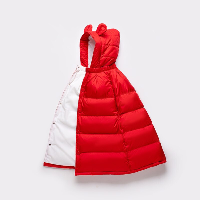 Baby Kids 0-5y Witte Eendendons Uitloper Mantel Kledingstuk Peuter Sneeuw Pak Kind Kleding Baby Boy Winterjas: Rood