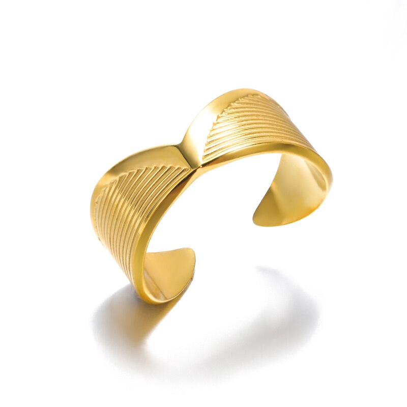 Minimalismo Chevron anelli a forma di V per pollice per gioielli da donna accessori geometrici anelli Midi regali per i migliori amici Bague Femme: GRAY / Placcato in Platino
