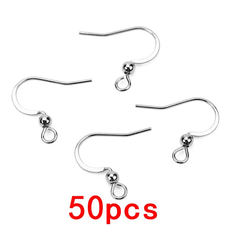 50 Stks/partij Rvs Oorbel Haken Anti Allergie Hypoallergeen Oorbellen Sluiting Draad Voor Diy Sieraden Maken Levert Bevindingen: 1918 Steel
