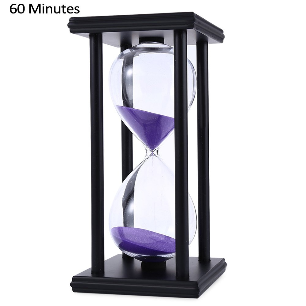 30/60 Minutes Hourglass Sand Timer Kitchen School Modern Wooden Hour Glass Sandglass Sand Clock Tea Timers Home Decoration: BLACK PURPLE / 30mins