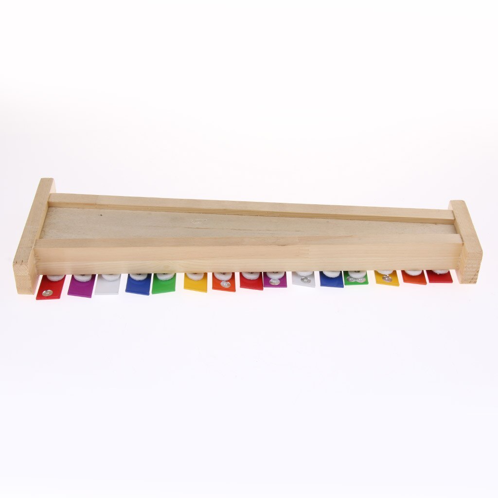 Juego de Mini Glockenspiel de percusión manual de xilófono de 15 notas de madera duradera