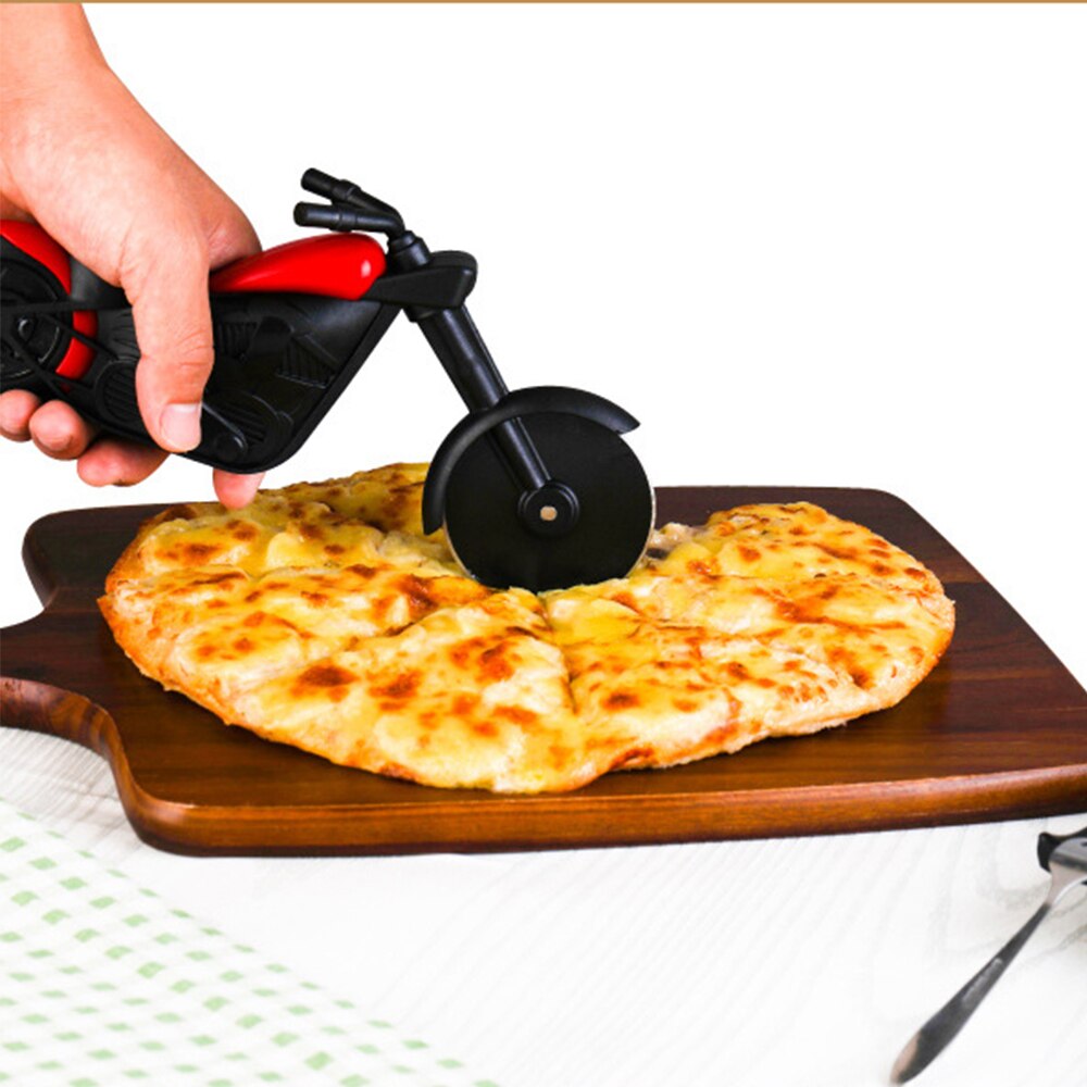 Motorbike Pizza Cutter Rvs Pizza Mes Non-stick Rvs Sharp Ronde Slicer Pizza Slicer Gereedschap Servies