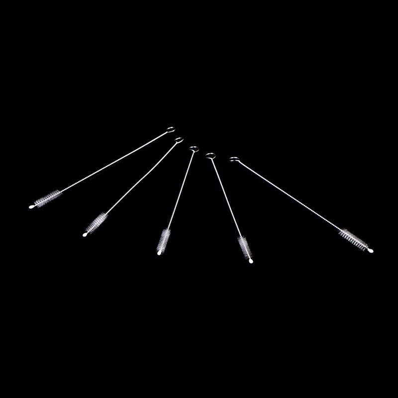 5 unids/set cepillo de tubo de succión tubo de vidrio cepillo de limpieza suave en espiral para botellas de leche de bebé