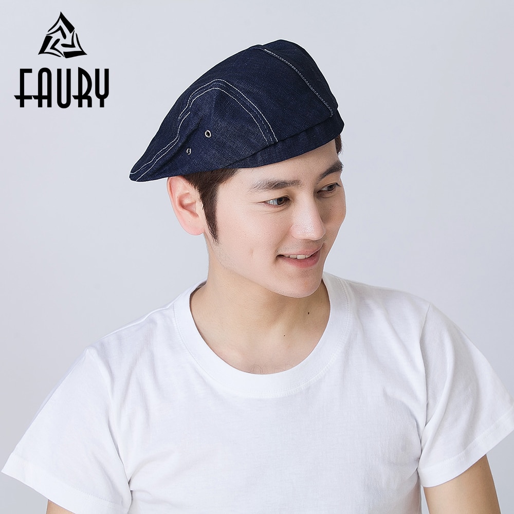 Gorro Unisex de 3 colores para hombre y mujer, ropa de trabajo del Chef para cocinar, sombreros de cocina, café, servicio de comida, camarero, camarera, gorras de rayas