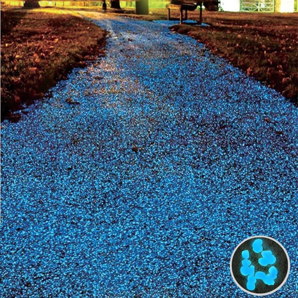 100pz Della Decorazione del Giardino Pietre Luminose incandescenza in buio Ciottoli Decorativi Serbatoio di Pesce tutto'aperto Decorazione Ghiaia Rocce Acquario di colore Della Miscela