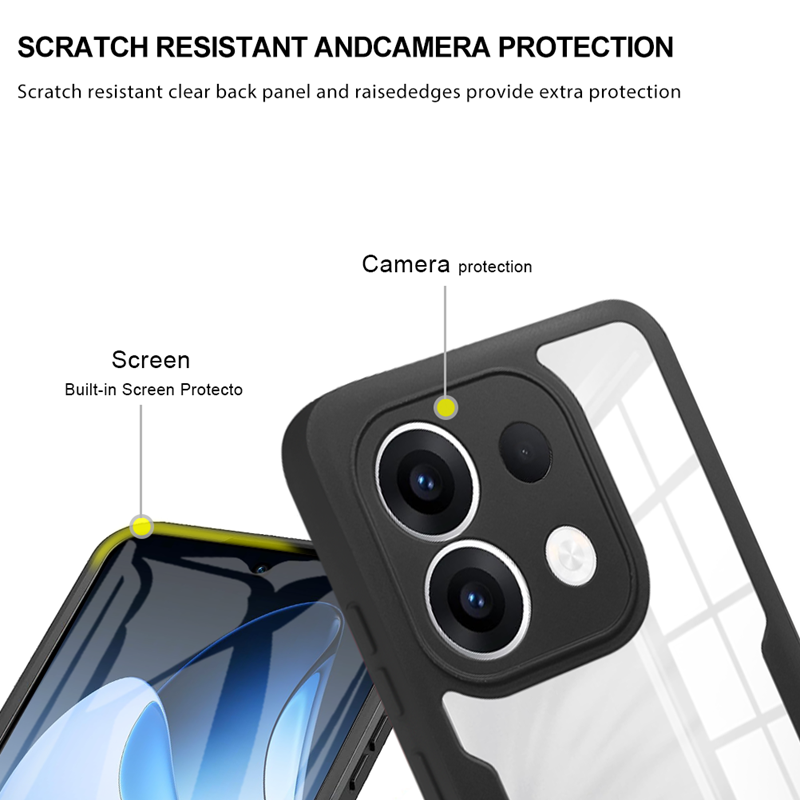 Protecteur d'écran complet 360, étui Transparent pour OPPO Reno 13 13F 13 F Reno13F Reno13 Pro, housse de téléphone antichoc