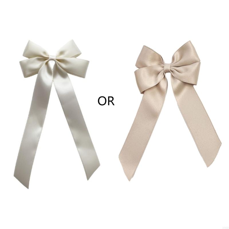 39bd fotografie haarclip voor hete meiden gelaagde bowknot vorm haar barettes paardenstaart vlechten haarclip met lang lint