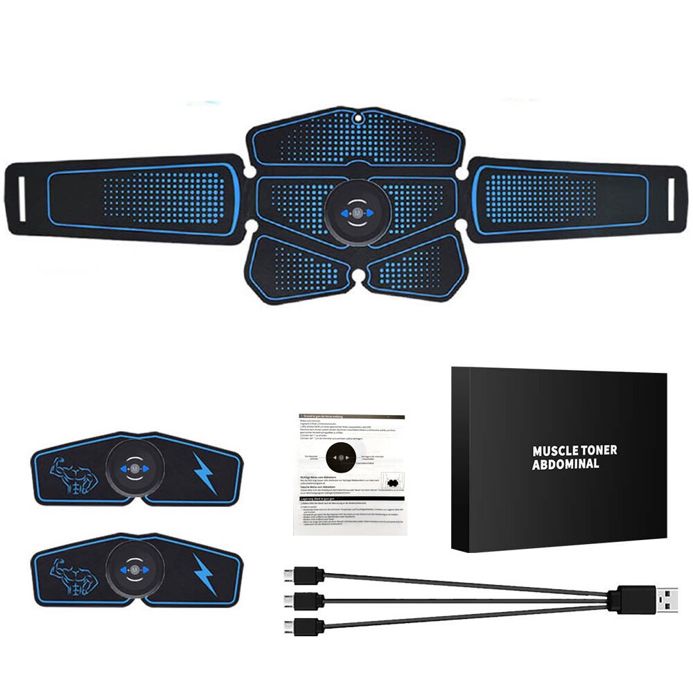 Appareil EMS Electrostimulation Abdominale - 8 Modes, 19 Niveaux, Rechargeable USB | Pour Abdos, Bras, Jambes