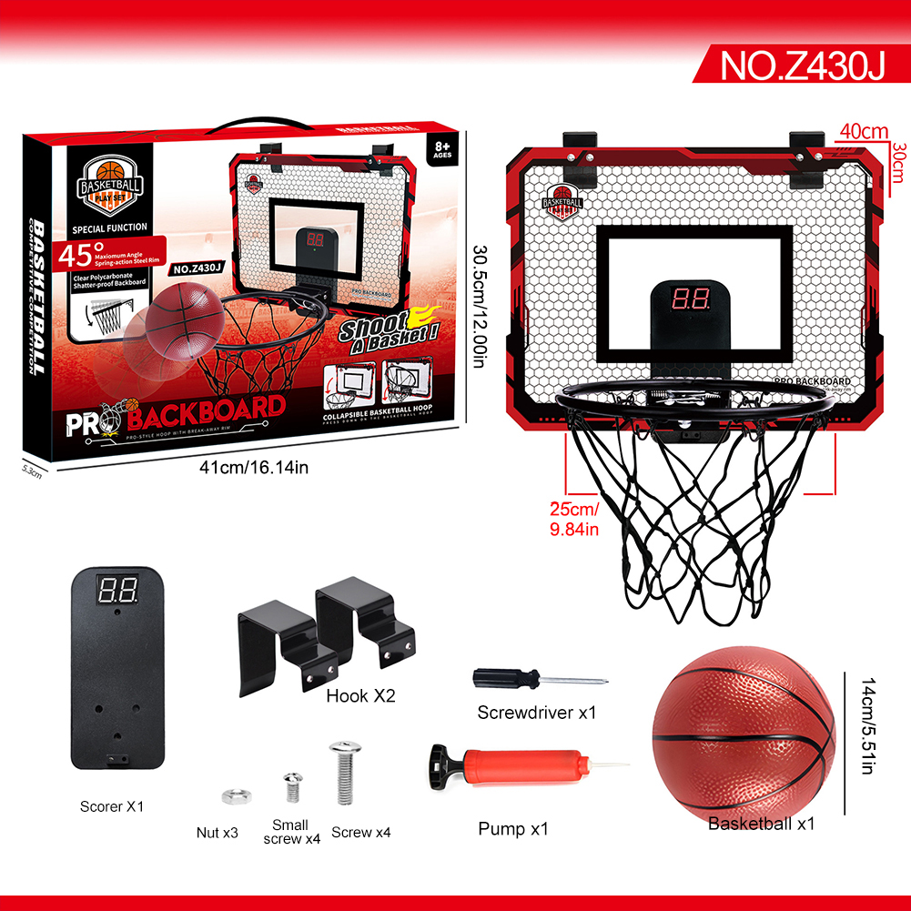Kinder Mini Basketbal Hoepel Met Elektronisch Scorebord Bal Backboard Outdoor Indoor Excersise Accessoire Grappig Spel Speelgoed: WHITE