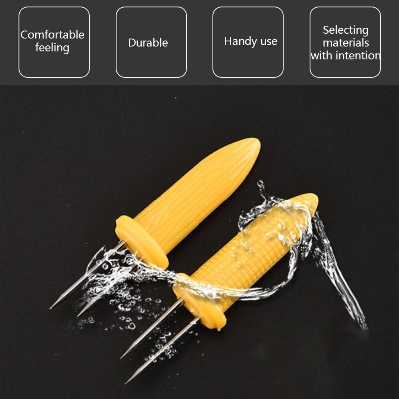 Agujas de maíz para barbacoa, soportes para maíz, mazorca de maíz, pinchos para frutas, tenedores, tenedor de Barbacoa al aire libre, herramienta de cocina, accesorios de tenedores para barbacoa
