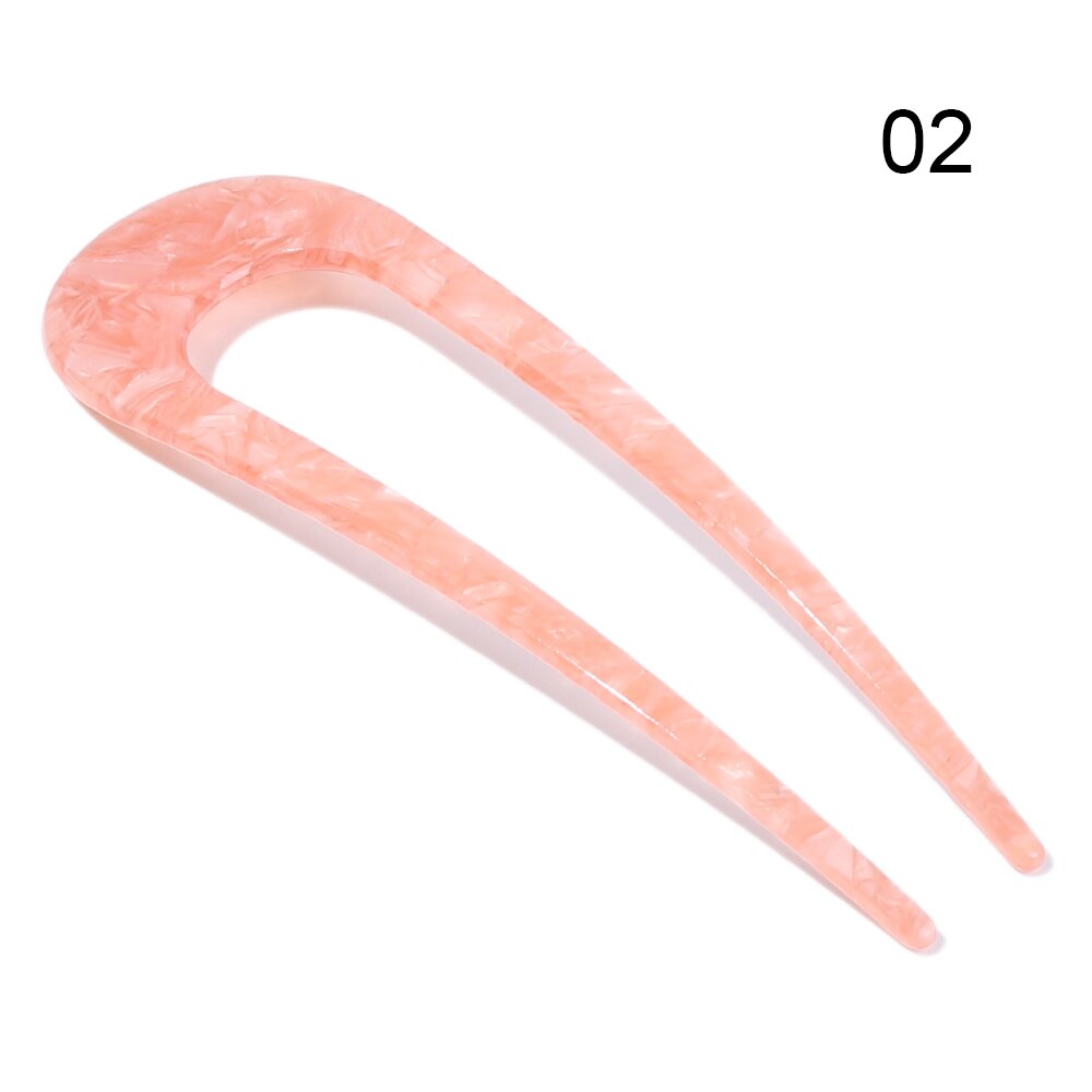 Retro U Shape Hair Clips Tortoise Shell U Sticks Pins Women Girls Hair Pin Stick Hair Fork Hairstyle Accessories: A2