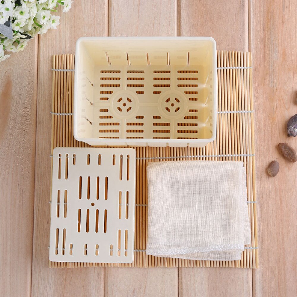 Homemade DIY Plastic Mould Tofu Making Mold Soybean Curd Tofu Machine Pressing Mould Kit Cheese Molds Kitchen Tool