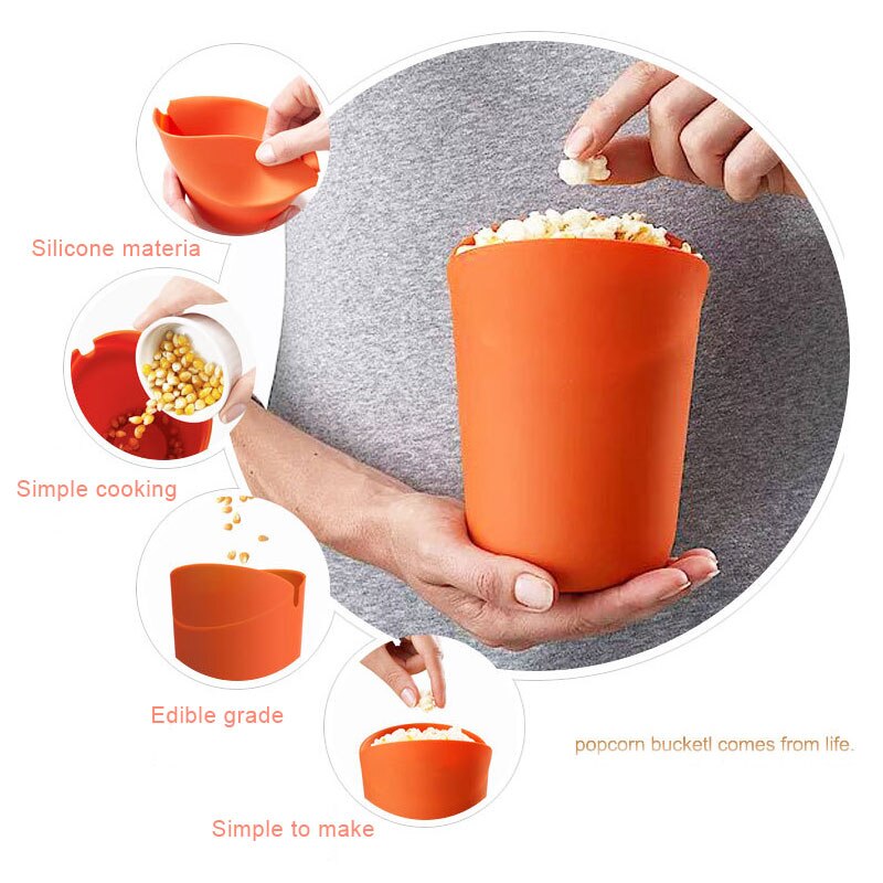 Portable Foldable Silicone Telescopic Bowls Collapsible for Outdoor Travel Camping Tool Popcorn Bowl Home Use 5.7" Tall TOER889