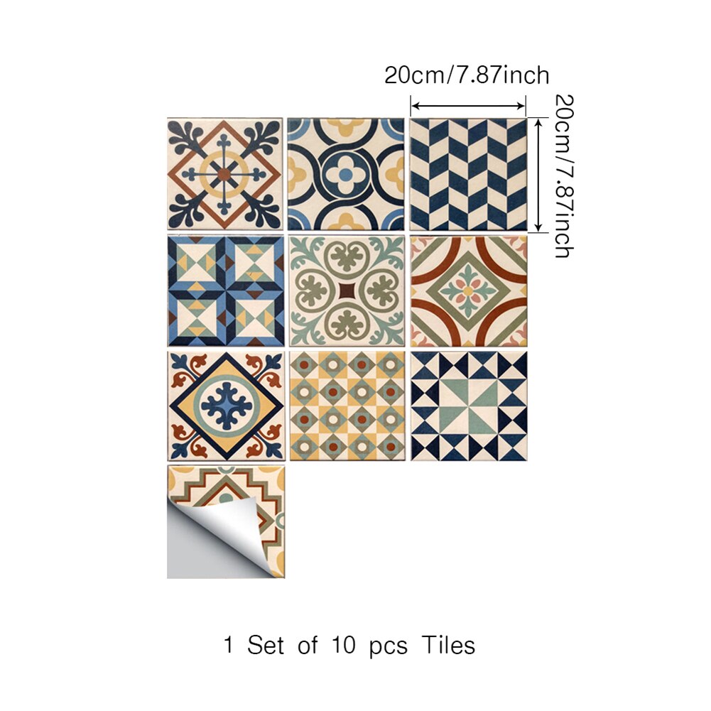 10 sztuk retro płytka PVC naklejki samoprzylepne wzór klasyczny płytki Sztuka przekątna 3D naklejki podłogowe akcesoria dekoracyjne
