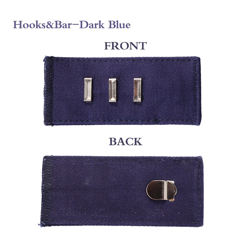 Unisex Waist Band Pant Extender Belt Tight Trousers Jeans Skirts Maternity Button Hooks Washable Gadgets Garment Accessories: Hooks Bar-Dark Blue