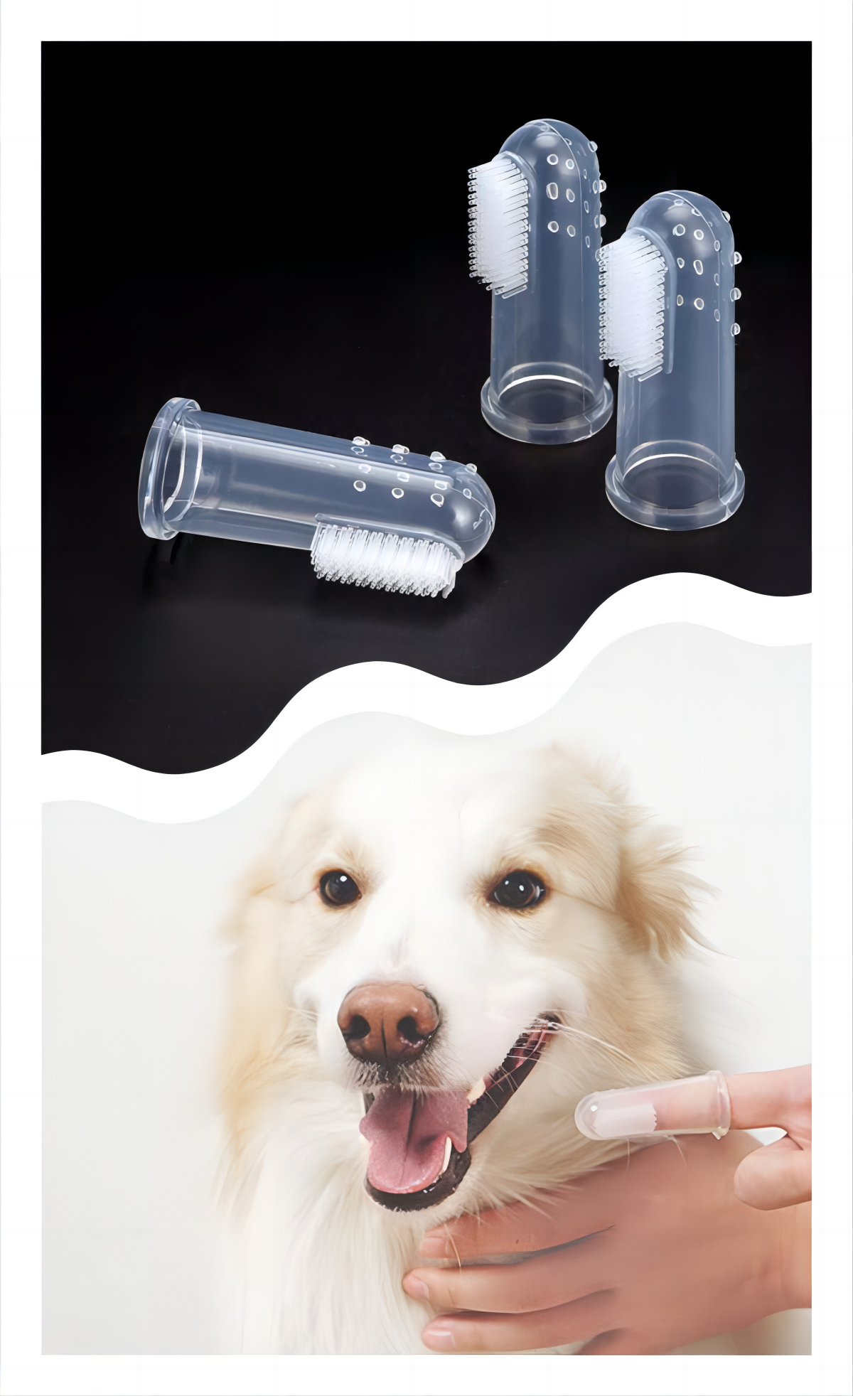 Limpieza de dientes para perros, cepillo de dientes súper suave para dedos, herramienta para dientes transparentes, limpieza de gatos, suministros para cachorros y mascotas, accesorios