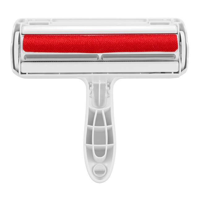 2-Way Pet Cat Hair Remover Brush Verwijder Hond Haar Roller Tapijt Borstel Kat Lint Steken Roller Tapijt cleaner Borstels: Rood