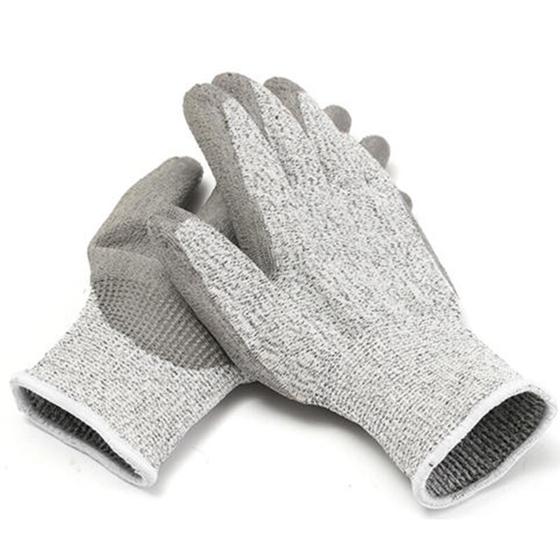 8 Stuks/4 Pairs Snijbestendige Hppe Fibre Niveau 5 Beschermende Handschoenen Met Pu Gecoate Palm Veiligheid Werk Handschoen